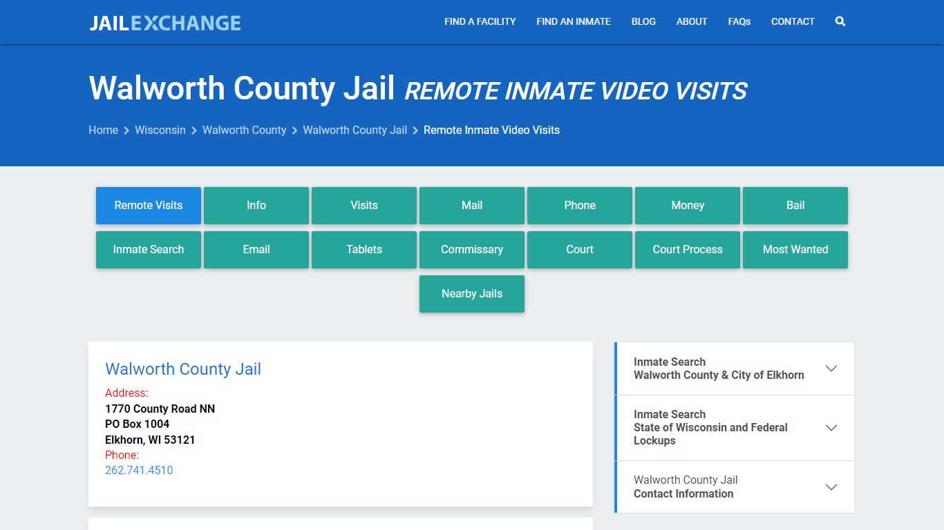 Video Visitation - Walworth County Jail, WI - Jail Exchange